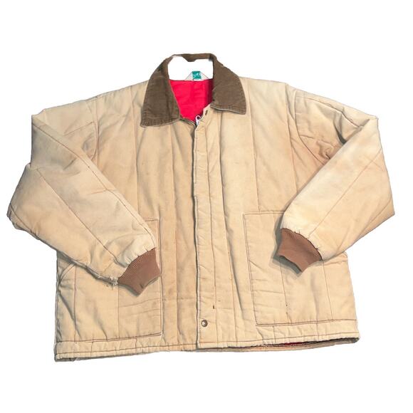Key Canvas Barn Coat Quilted Insulated Duck Workwear 2XL Distressed USA Vintage - Picture 1 of 8
